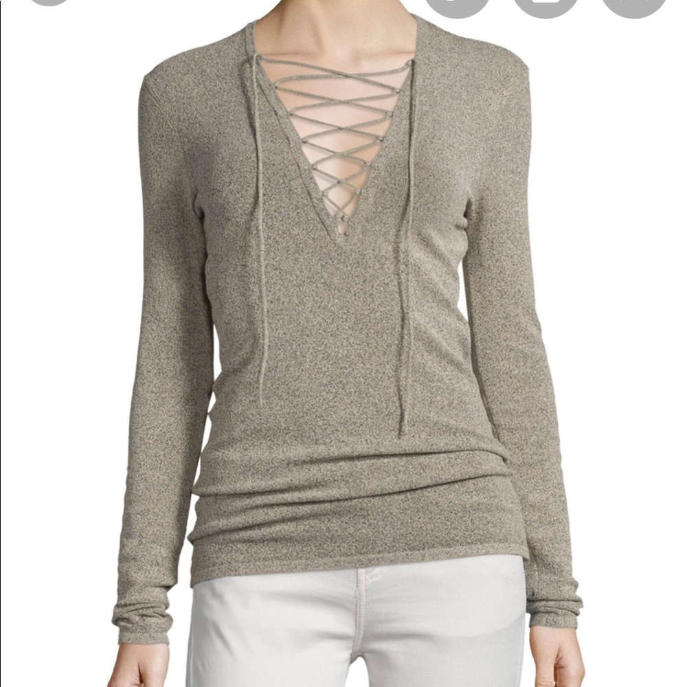 NWOT IRO Alida lace front top, size M